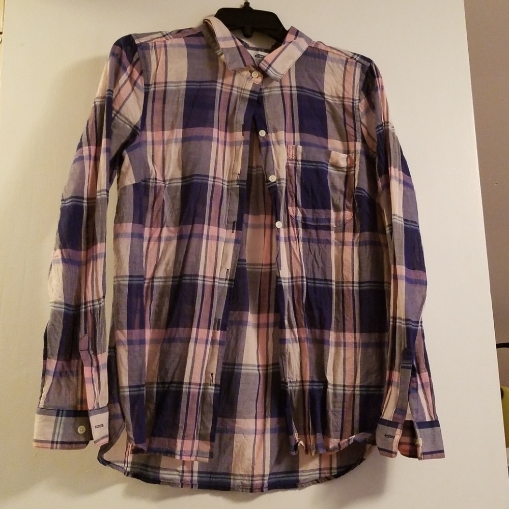 Plaid long sleeve button up